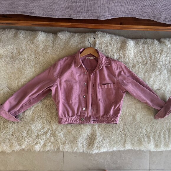 RAG & BONE DENIM JACKET, POWDERED PINK, SIZE LARGE - Picture 1 of 5